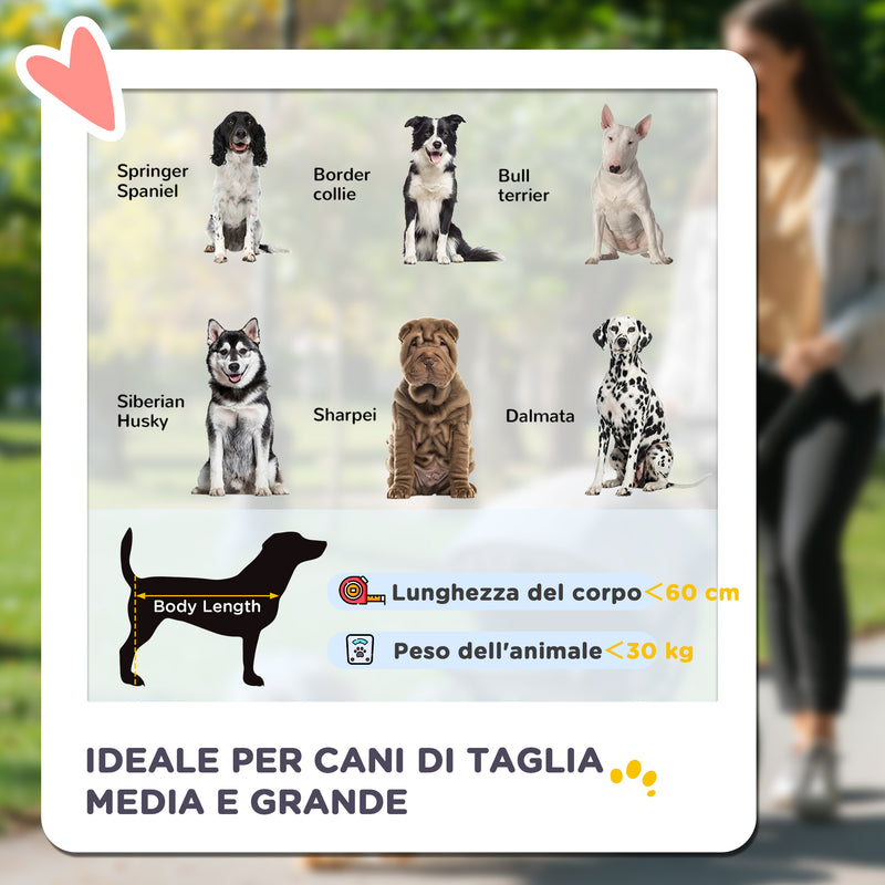 Passeggino per Cani Taglia Media e Grande 112x65x100 cm Pieghevole con Ingressi a Cerniera Nero e Rosso  