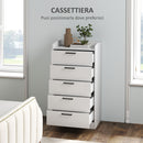 Cassettiera 5 Cassetti 60x40x114 cm in Legno Bianco  