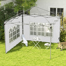 Pareti per Gazebo 3x3m o 3x4m 295x195 cm in Plastica e Tessuto Oxford Bianco