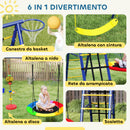 Playground 6 in 1 350x183x200 cm con Altalene Canestro Arrampicata per Bambini 3-8 Anni   