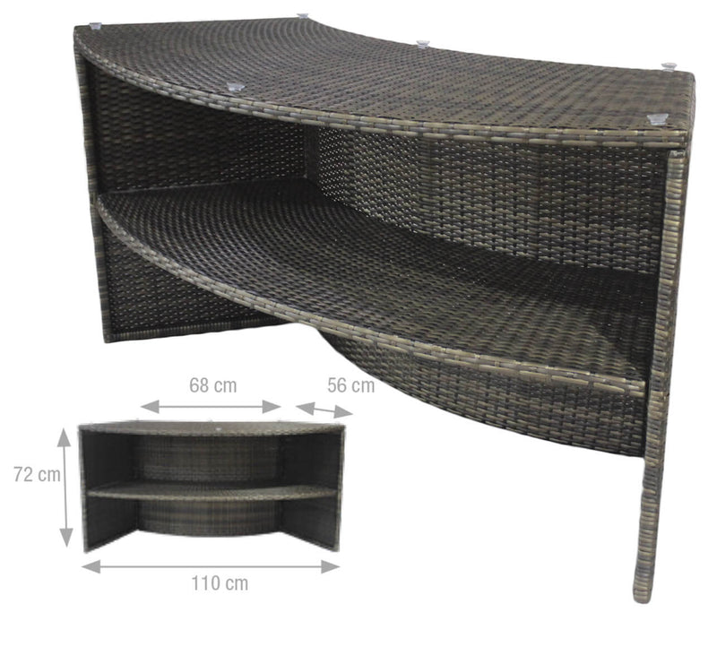 Vasca Idromassaggio da Esterno Semirigida Riscaldata 4+2 Posti con Mobili Ø184x73 cm NetSpa Vita Premium Marrone