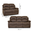 Set 2 Divani Reclinabili Manuali 2 Posti e 3 Posti in Econabuk Cross Chocolate-5