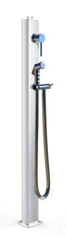 Fontana da Esterno con Nebulizzatore Miscelatore e Doccetta Mobile Quick Bianco Lucido-1