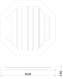 Piatto Doccia Ottagonale da Esterno Giardino 80 cm Arkema Bianco-4
