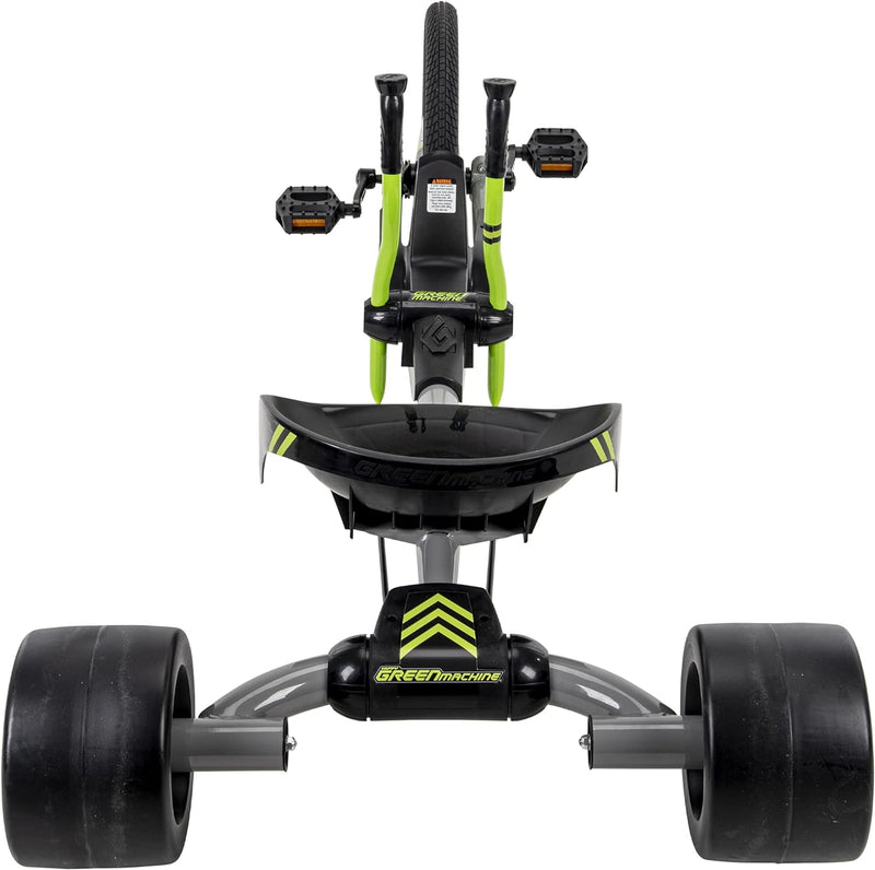 Green Machine Triciclo Go Kart a Pedalata Muscolare 20’’ con Leve Nero e Verde -5
