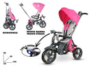 Triciclo Passeggino per Bambini 98x49x105 cm con Seggiolino Reversibile Ciao Rosa-4