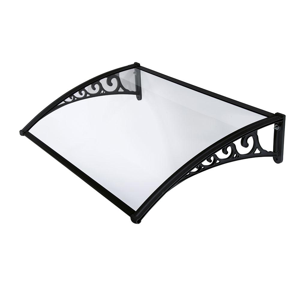 Pensilina In Policarbonato Fumé 120x80 Cm Con Kit Di Montaggio – Perfetta Per Ingressi E Porte Finestra, Modulare