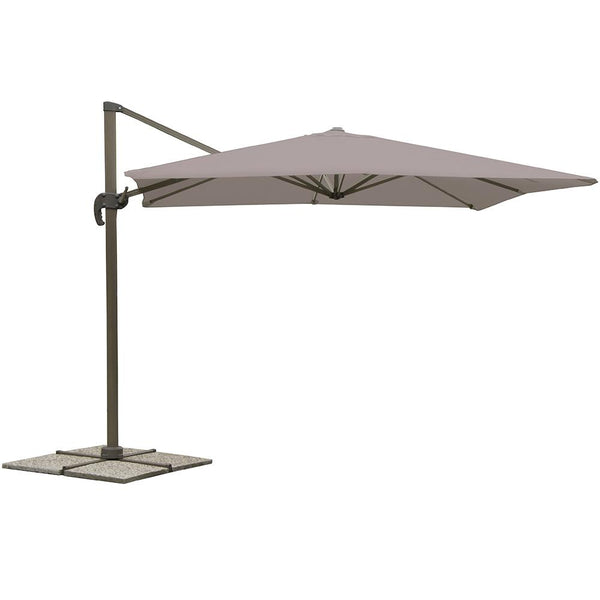 acquista Ombrellone Decentrato Quadrato da Giardino in Acciaio Tortora 3X3M Bertozzi