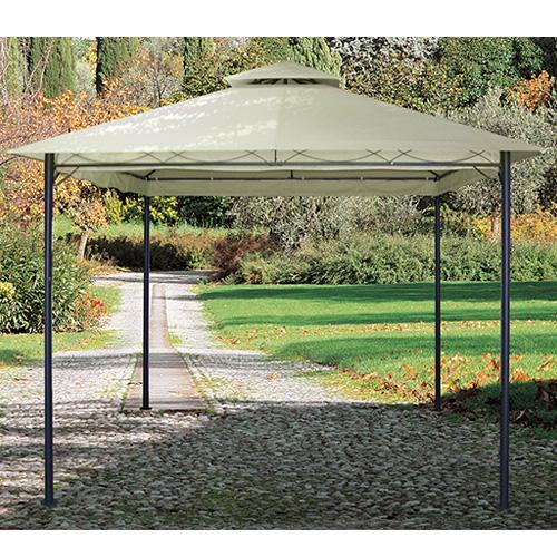 Gazebo da Giardino 3,5X3,5M Struttura in Ferro Copertura Beige Bertozzi Space sconto