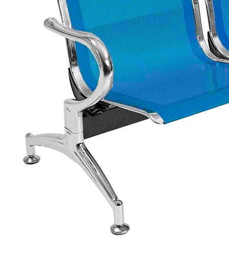 Panca per Sala d'Attesa 1 Posto in Acciaio Blu