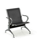 Panca per Sala d'Attesa 1 Posto in Acciaio Nero