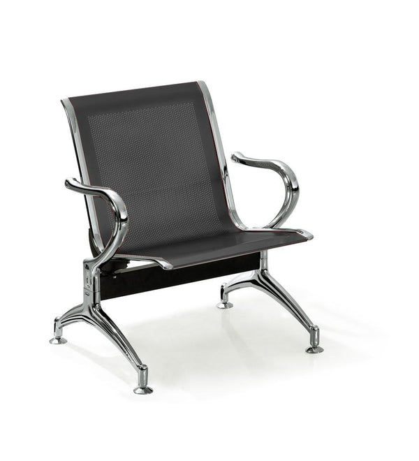 online Panca per Sala d'Attesa 1 Posto in Acciaio Nero