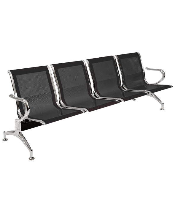 Panca per Sala d'Attesa 4 Posti in Acciaio Nero prezzo