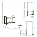Appendiabiti Panchina per Ingresso 91x30x158 cm con Scarpiera in Legno e Metallo Nero