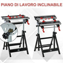 Banco di Lavoro Pieghevole 55x50x108 cm in Metallo e Alluminio Nero