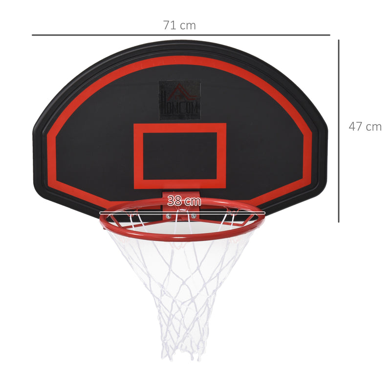 Canestro da Basket da Parete 71x45x47 cm con Tabellone Nero