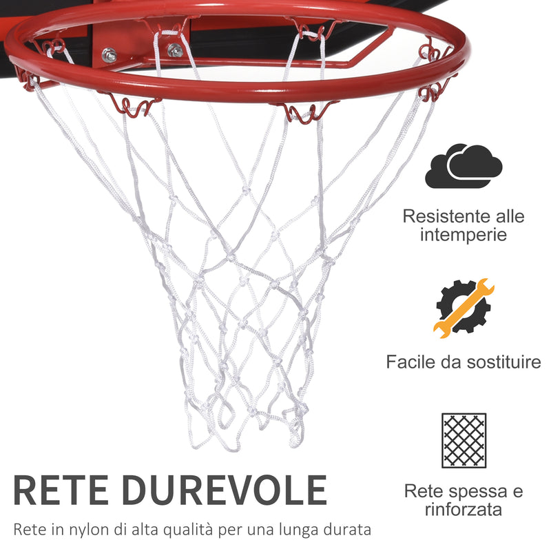 Canestro da Basket da Parete 71x45x47 cm con Tabellone Nero