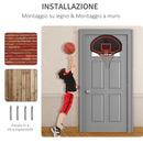 Canestro da Basket da Parete 71x45x47 cm con Tabellone Nero