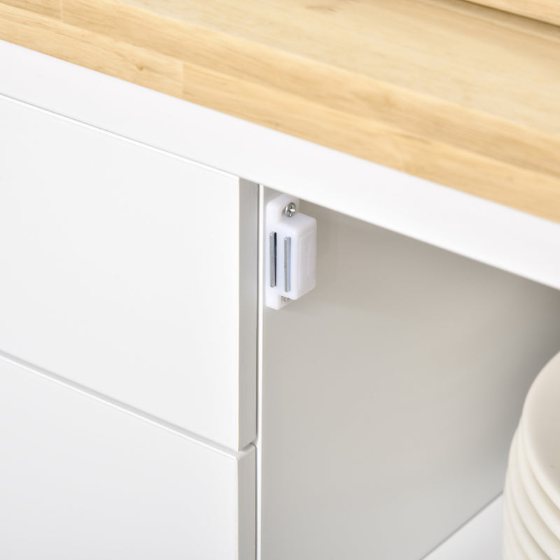 Carrello da Cucina 108x45x89 cm in Legno Bianco