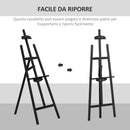 Cavalletto Treppiede da Pittura 51,5x71,5x134,5 cm in Legno di Pino Nero