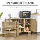 Credenza 3 Ripiani 2 Ante 120x39,2x76 cm in Legno Rovere