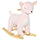 Cavallo a Dondolo per Bambini in Legno e Peluche Cervo Rosa