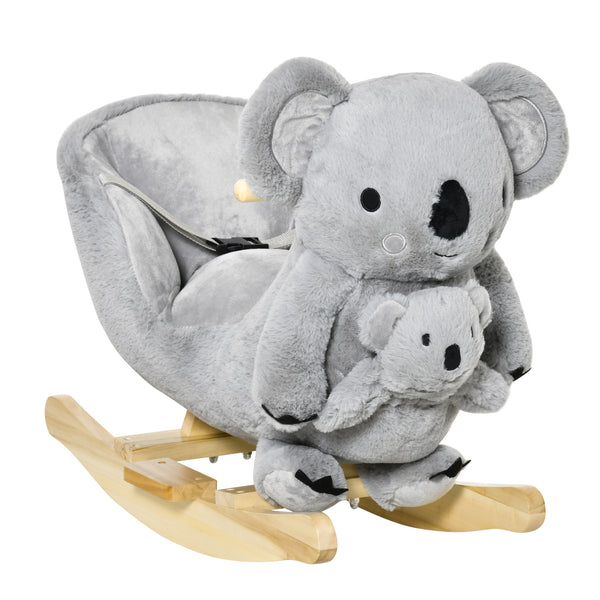 Cavallo a Dondolo per Bambini in Legno e Peluche Koala Grigio online