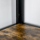 Libreria Angolare 5 Ripiani 39x39x175 cm in Metallo e Truciolare Marrone Rustico