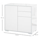 Mobile Multiuso 2 Cassetti 2 Ante 79x36x74 cm in Legno Bianco