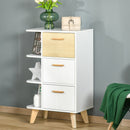 Mobile Multiuso 3 Cassetti 3 Ripiani 60x40x100 cm in Legno Bianco