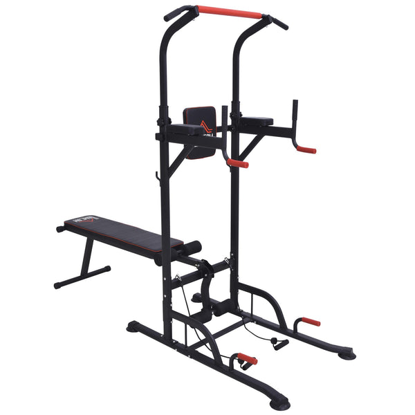Stazione Fitness Multifunzione Pieghevole 98x220x229 cm in Acciaio Nera prezzo