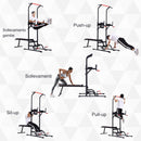 Stazione Fitness Multifunzione Pieghevole 98x220x229 cm in Acciaio Nera