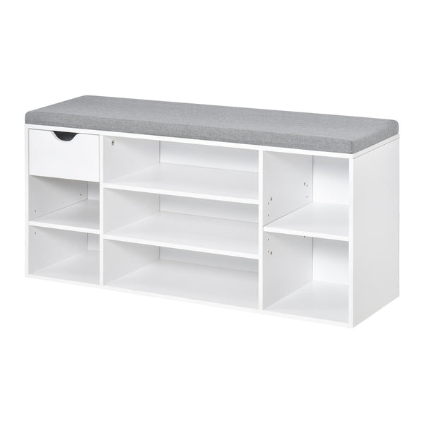 Panca Scarpiera Salvaspazio 101x29x47,5 cm in Legno truciolare Bianco prezzo