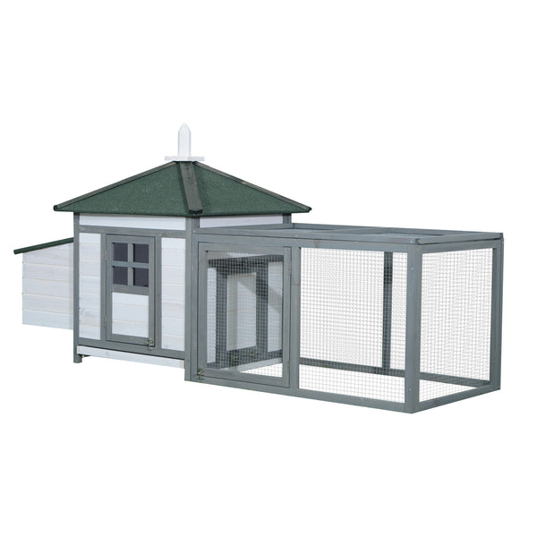 prezzo Pollaio per Galline 196x76x97 cm in Legno di Abete Bianco