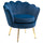 Poltrona Imbottita 76x67x74 cm in Tessuto Vellutato Blu