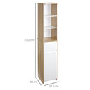 Mobile Bagno con Ripiani 32,6x30x171,2 cm in MDF Bianco