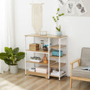 Scaffale Multiuso 7 Ripiani 90x40x95 cm in MDF e Metallo Bianco