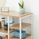 Scaffale Multiuso 7 Ripiani 90x40x95 cm in MDF e Metallo Bianco