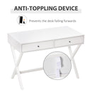 Scrivania con 2 Cassetti 106x55x75 cm in MDF Bianco