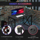 Scrivania Gaming con Luci LED 120x60x73 cm  in MDF e Metallo Nero