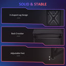 Scrivania Gaming con Luci LED 120x60x73 cm  in MDF e Metallo Nero