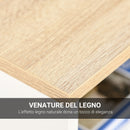 Scrivania Porta PC 115x55x75 cm in Metallo e Truciolare Rovere Bianco