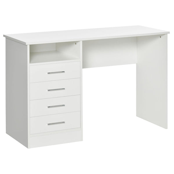 online Scrivania Porta PC 4 Cassetti 120x50x76 cm in Legno Bianco
