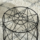 Set 3 Tavolini  Ripiano Rimovibile in Acciaio Nero