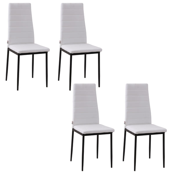 Set 4 Sedie 41x50x97 cm in Tessuto Bianco sconto