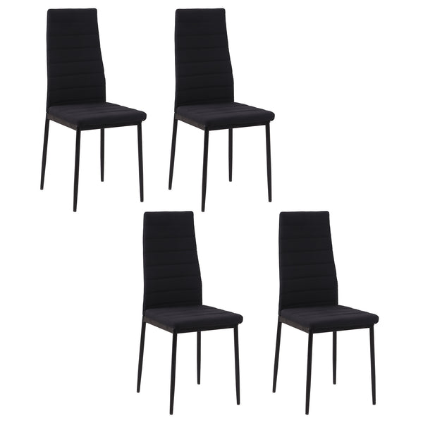 Set 4 Sedie 41x50x97 cm in Tessuto Nero sconto