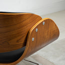 Sgabello Bar 58x54x92-112 cm Seduta Imbottita Nero e Noce