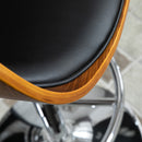 Sgabello Bar 58x54x92-112 cm Seduta Imbottita Nero e Noce