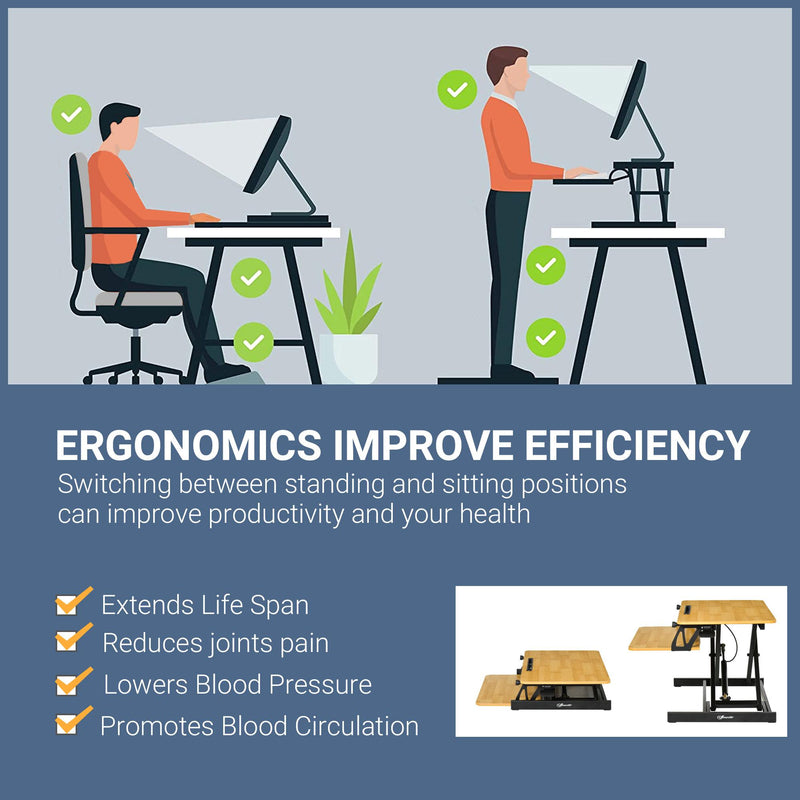 Supporto Monitor Pc da Scrivania 80x40x13,5-51 cm in Acciaio e Legno