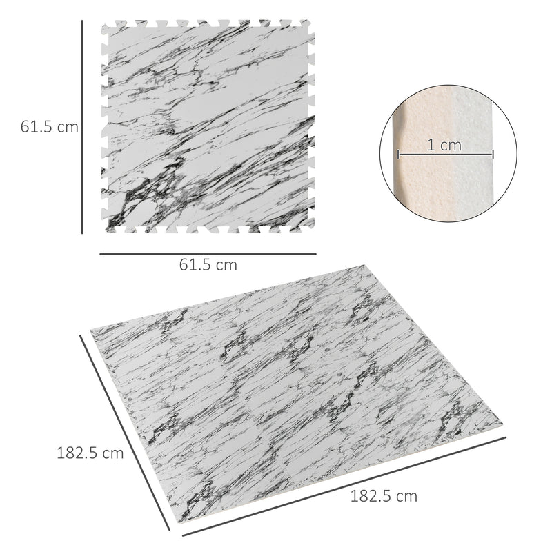 Tappeto Puzzle per Bambini 182,5x182,5 cm in EVA Bianco